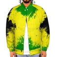 thumbnail image 4 of Jamaica Flag, Jamaican Flag Baseball Jersey Fashion Ribbed Sleeve Man Women's Jacket Motion Tops XXS-6XL, 4 of 7
