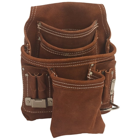Bucket Boss 54063 Brown 10 Pocket Suede Leather Pouch
