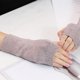 thumbnail image 1 of Guantes de medio dedo de cachemira para mujer, guantes de punto cálidos y cortos de invierno para hombre, línea de lana, dedos con fugas, para estudiantes que escriben a máquina, 1 of 5