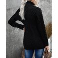 thumbnail image 3 of Women's Black Zip-up Open Front Knitted Sweater, 3 of 9