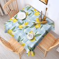 thumbnail image 2 of Yellow Lemon Fruit Flowers BlueWhite Pattern Square Tablecloth,Waterproof Square Table Cover,Wipeable Spillproof Washable Table Cover for Home Kitchen Party Decor 42"X42"(107x107cm), 2 of 6