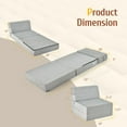 thumbnail image 3 of Giantex Folding Chair Bed Floor Sofa Bed, Upholstered Guest Chaise Lounge Trifold Mattress for Bedroom Living Room Dorm Furniture, Video Gaming Sofa Bed Sleeper Convertible Chair (Gray), 3 of 5