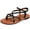 Black, variant on Women's Sandals Braided Thong Flat Elastic Slingback Strap Round Open Toe Rubber Non-Slip Outsole Lightweight Comfortable Breathable for Beach Vacation Daily Commute
