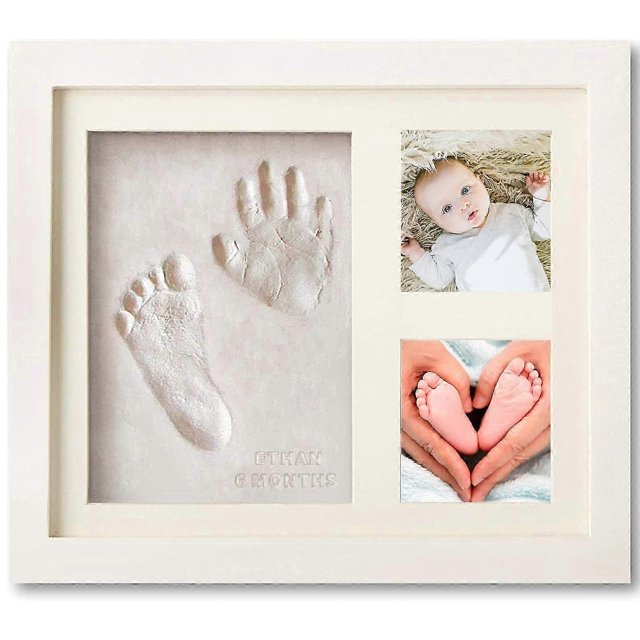 Baby Hand and Footprint Makers Kit, Keepsake Frame for Newborn Boys & Girls Baby - Baby Registry New Mom Baby Shower Reveal Gift, Boy or Girl Nursery