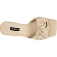 thumbnail image 3 of Nine West Knot 3 Dark Cream Slip On Squared Open Toe Kitten Heeled Sandals (Dark Cream, 9), 3 of 6