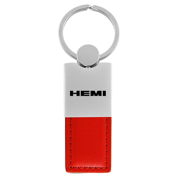 Hemi Red Leather Key Ring