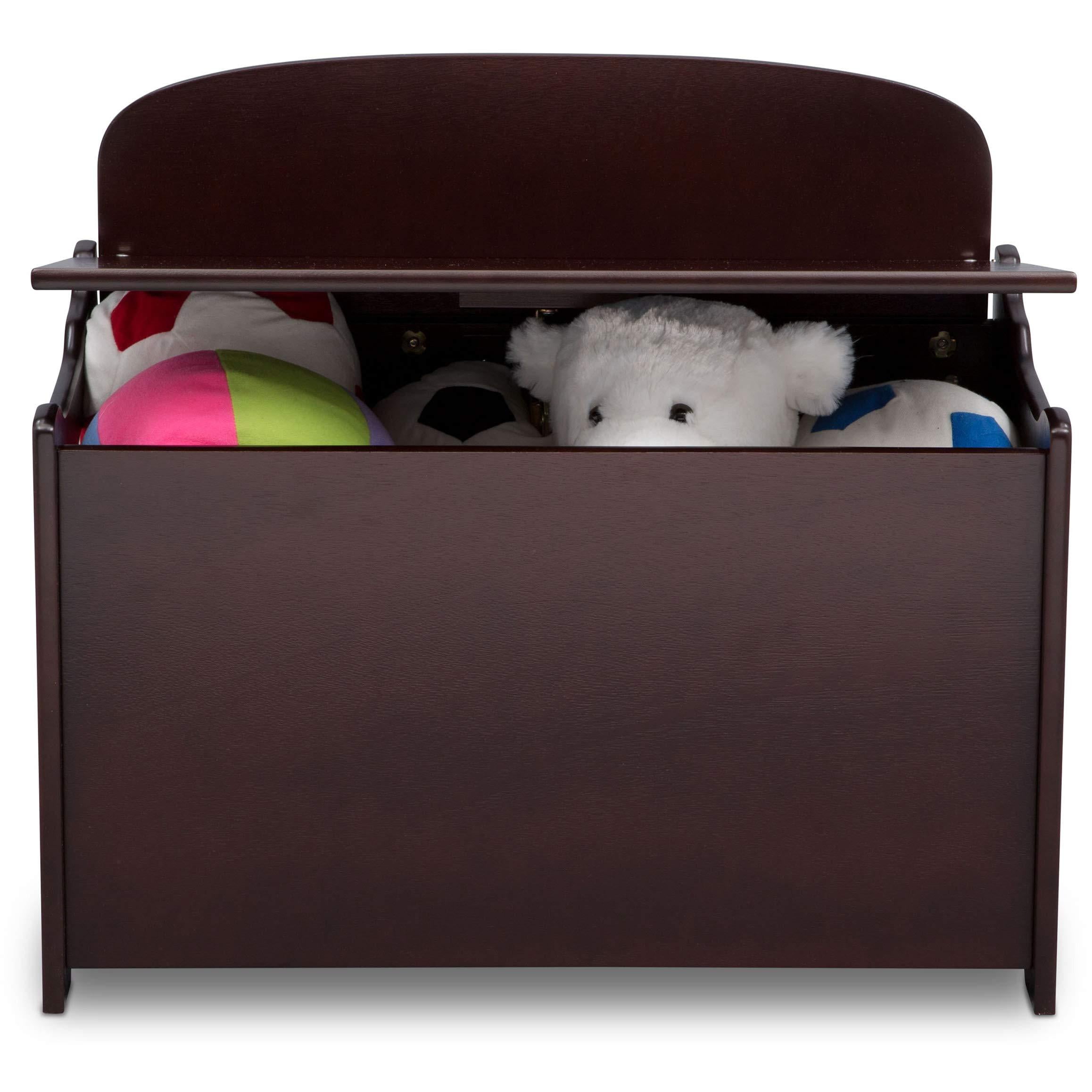 Delta Children Wooden Toy Box Chest Kids Bedroom Nursery Storage Bench, Brown