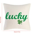 thumbnail image 2 of ZPAQI Saint Patricks Day Pillow Cover Square Linen Pillowcase Clover Letters Design, 2 of 7