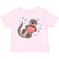 thumbnail image 3 of Inktastic Cute Smiling Valentine's Day Otter with Heart Boys or Girls Toddler T-Shirt, 3 of 5