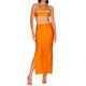 thumbnail image 2 of VISgogo - Vestido de tubo informal para mujer, a la moda, degradado/color sólido, con hombros descubiertos, con abertura larga VISgogo  moda, 2 of 7