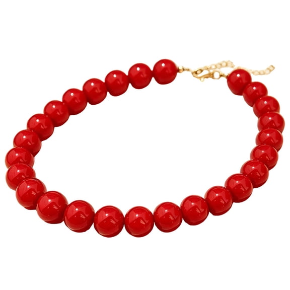 Chunky Beaded Necklace for Women Adjustable Choker Statement Jewelry