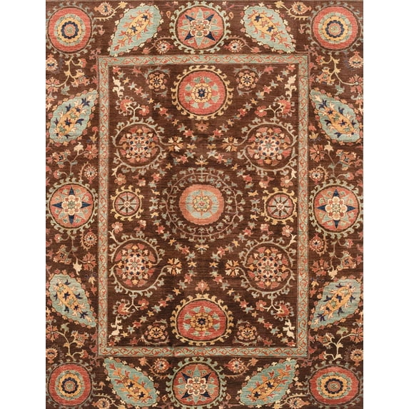 Ahgly Company Indoor Rectangle Abstract Red Oriental Area Rugs, 5' x 8'