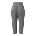 thumbnail image 5 of Capri Pants for Women Spring Summer Casual Lightweight Elastic Waist Capri Sweatpants with Pockets, 5 of 6