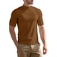 thumbnail image 1 of Blusa y camisa de manga corta con cuello alto y semiredondo para hombre, de poliéster, ajustada, de color liso, con base de vellón alemán, cuello alto y manga corta., 1 of 8