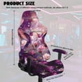 thumbnail image 2 of SCRAWLGOD Hummingbird Rose Print Violet 4 Pieces Gaming Chair Cover with Armrest Slipcovers Stretchable Machine Washable Computer Chair Seat Slipcovers Cat Scratch Proof, 2 of 7