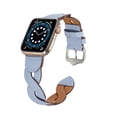 thumbnail image 5 of PU Leather band Compatible with Apple Watch Band Bracelet 42mm/44mm/45mm/46mm/49mm Women, Boho Braided Jasper Stone Watch Strap for iWatch Band Series Ultra 2/1 SE Series 10 9 8 7 6 5 4 3 2 1,Blue, 5 of 8
