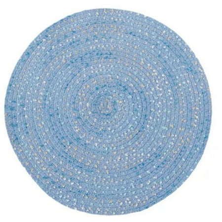 

Gwong Place Mat Nordic Style Anti-scalding Cotton Yarn Home Woven Table Protective Mat Coaster Kitchen Supplies(Blue 38cm)