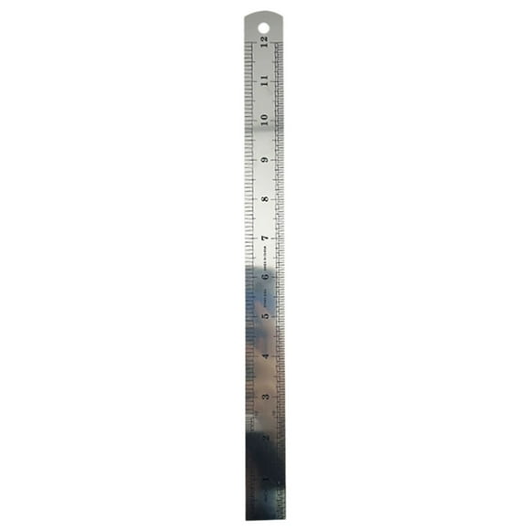 Btomtd Règle en Acier Inoxydable Facile à Lire Solide et Solide Adaptée aux Étudiants Papeterie Dessin Maison Bureau Ingénierie Règle en Acier Double Face, Argent