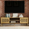 thumbnail image 2 of RoyalCraft 63'' Vintage TV Stand with Angled Legs, Wood TV Console with Basket Weave Wooden Door, Media Entertainment Center Table with Storage, Accent Console Table for Living Room, Bedroom, 2 of 9