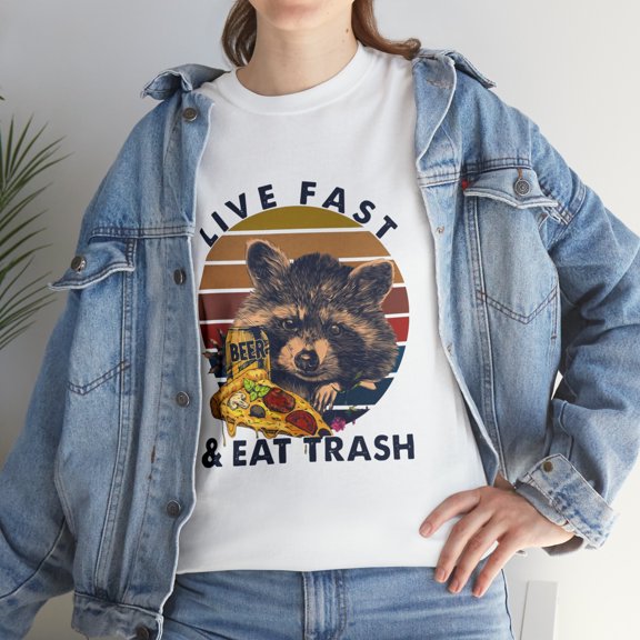 Racoon Drink Beer Live Fast And Eat Trash Vintage T-Shirt
