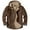 Brown, variant on Men's Hooded Coat Casual Sherpa Lined Fleece Snap Work Jacket 3255 Khaki L