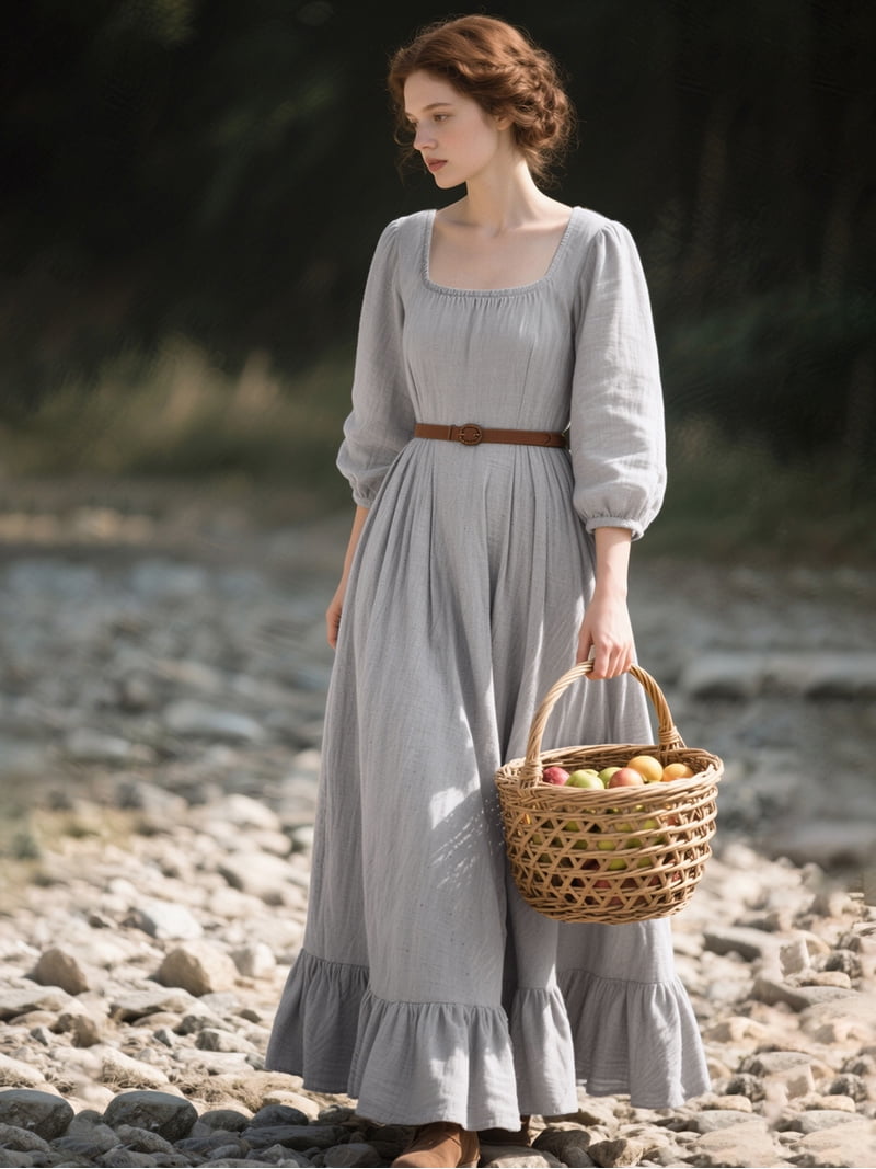 L'VOW Victorian Dress with Ruffle Hem