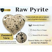 Raw Pyrite Crystal Heart Palm Stone – Natural Pocket Stone