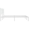 thumbnail image 3 of vidaXL Metal Bed Frame with Headboard White 150x200 cm, 3 of 5