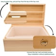 thumbnail image 3 of Comedero de madera natural para conejos, una solución versátil que incorpora cuencos de acero inoxidable y caja de arena para conejos y cobayas, 3 of 5