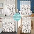 thumbnail image 5 of No Hook Shower Curtain with Snap in Liner, Retro Western Cowboy Waterproof Bath Curtain Double Layers with See Through Top Window, Desert Horse Cactus Hotel Shower Curtains 72x72in, 5 of 9