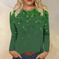 thumbnail image 2 of WREESH Women's 2025 St. Patrick's Day Long Sleeve Pullover Tops Irish Shamrock Graphic Tees for Casual and Festive, 2 of 5