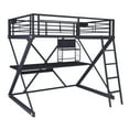 thumbnail image 2 of Powell Pierce Metal Sleep, Study, and Store Full Loft Bed Set with Rolling Desk Chair, Black, 2 of 8