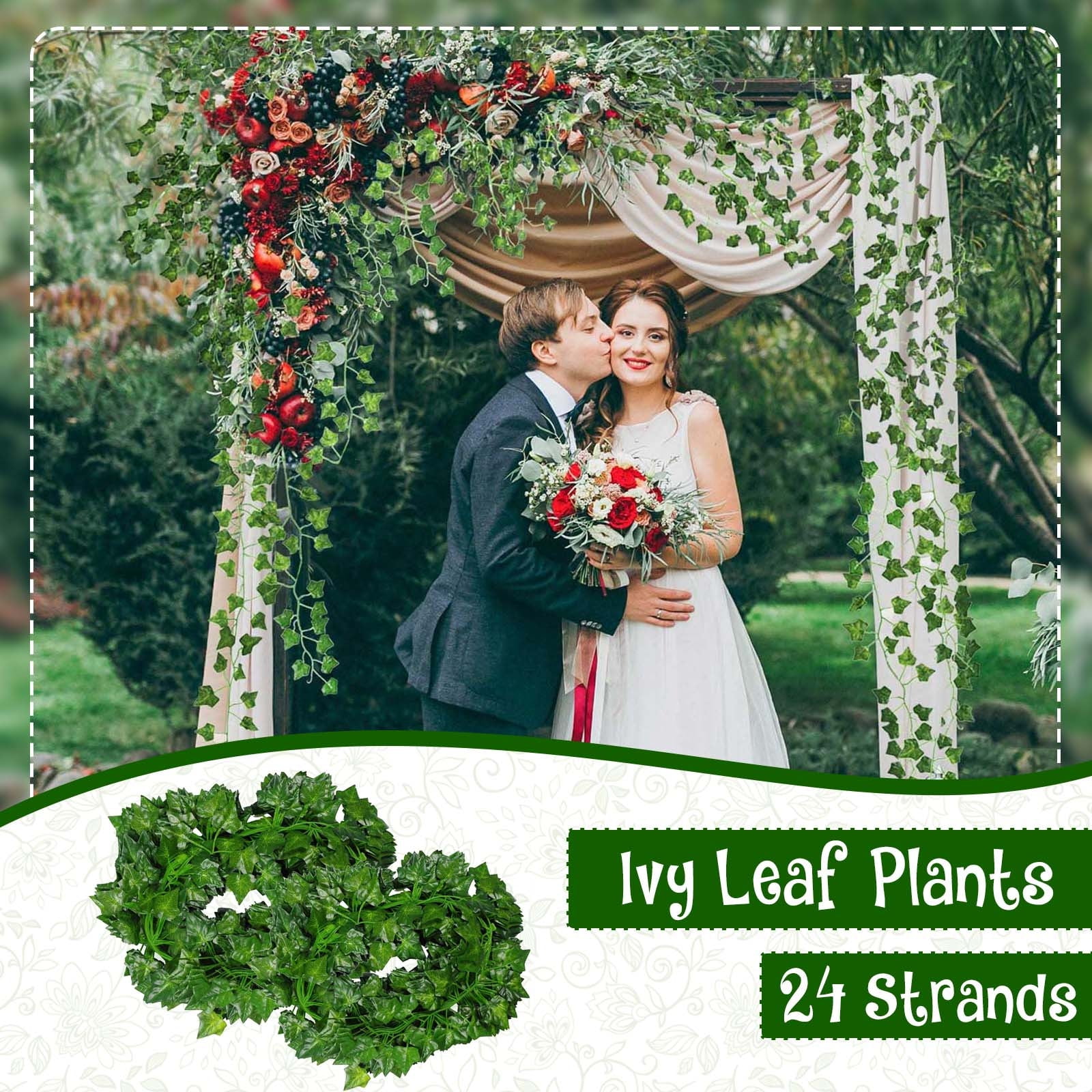 12/24/36 PcsEach 78.74 Artificial Ivy Garland Fake Leaf Plants Vine,  Flowers Hanging for Wedding Party Home Garden Kitchen Office Outdoor  Greenery