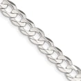 thumbnail image 4 of Sterling Silver 6.75mm Concave Beveled Curb Chain Necklace Size 18, 4 of 6