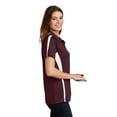 thumbnail image 3 of Sport-Tek Ladies PosiCharge Micro Mesh Colorblock Polo-M (Maroon/ White), 3 of 6
