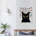 thumbnail image 3 of Nawypu  Framed Black Cat Black Cat With Butterfly Art Print，Set Of  Watercolor Kitty Poster，Ready to Hang Kitten Animal Canvas Wall Art For Living room,Bedroom Decor,, 3 of 4