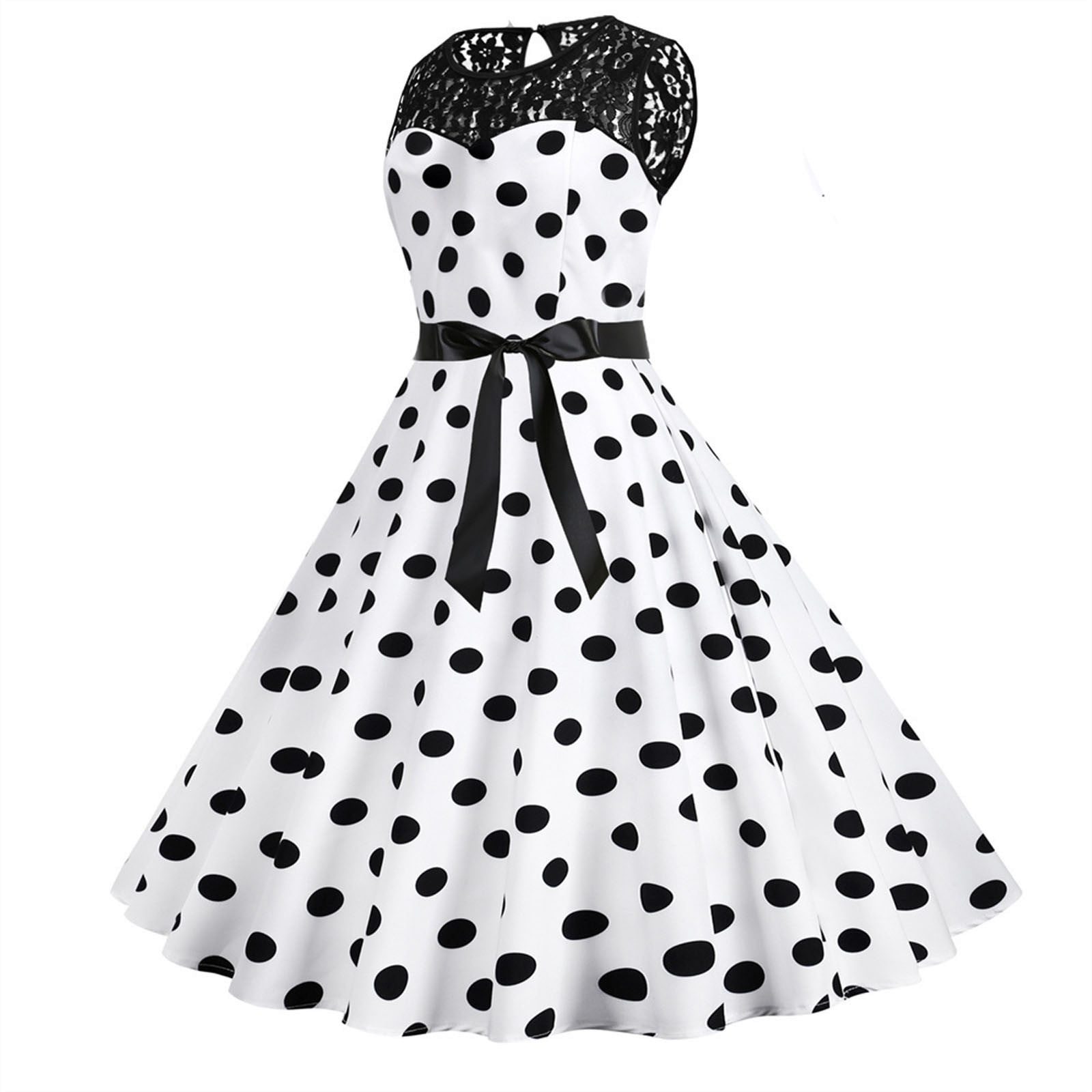 Plus Size Dresses For Women Womens 1950S Vintage Swing Dress Dots Prom Party Dress Straight Fit Dress For Women Womens Long Sleeve Dresses Frif -