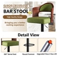 thumbnail image 5 of ClinQ Swivel Adjustable Bar Stools Set of 2, PU Leather Upholstered Bar Chairs with Bentwood Backrest and Hydraulic Lift for Kitchen Island, Green, 5 of 9