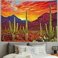 thumbnail image 2 of SHERONV Mountain Tapestry Desert Cactus Tapestry Sunset Clouds Tapestry Psychedelic Tropical Plants Wall Tapestry Nature Scenery Tapestry Wall Hanging for Bedroom Decor 40x60inch, 2 of 6