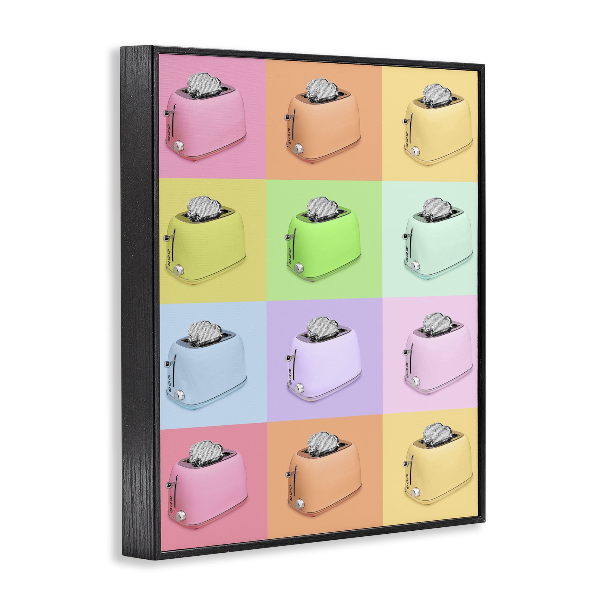 Stupell Industries Disco Toaster Oven Collage Black Framed Giclee Art, design by LISH Creative