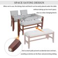 thumbnail image 5 of Harper & Bright Designs Wood Dining Set with Bench for 4, Rectangle Kitchen Table with Marble Veneer Tabletop, 2 Upholstered Chairs for Dining Room, Beige, 5 of 17
