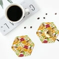thumbnail image 5 of Bingfone Vintage Bees Honeycomb Jars Of Honey Flowers Leather Drinks Coasters With Set Of 6,Suitable For Home Kitchen,Coffee Cup Coasters Home Gift, 5 of 9