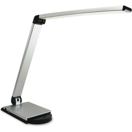 Lorell Smart Device Slot/USB Task Light, Silver