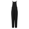 thumbnail image 4 of Baqcunre Women's Solid Pocket Spaghetti Strap V Neck Loose Jumpsuit,Color Black,Size S-5XL, 4 of 4