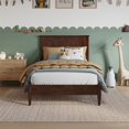 thumbnail image 2 of AFI Naples Twin Solid Wood Low Profile Platform Bed in Walnut, 2 of 13