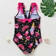 thumbnail image 5 of Toimothcn Girls Swimsuits Sleeveless Cute Sweet Watermelon Printed One Piece Bathing Suit Quickly Dry Cover Up Swimwear 9-10 Years, 5 of 6
