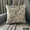 thumbnail image 4 of The HomeCentric Decorative Throw Pillow cover Silver 14"x14" (35x35 cm) Velvet Beaded, Foil, Handmade, Texture Pillowcases, Abstract Modern Style - Shining Shards, 4 of 10