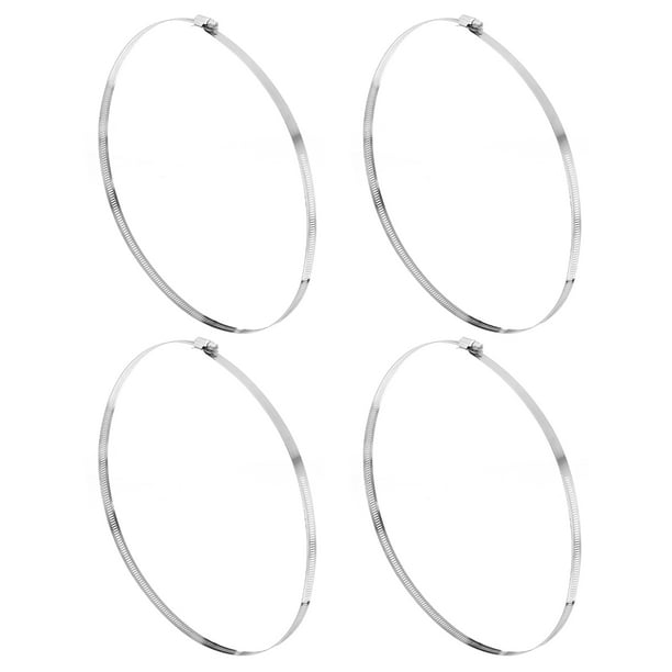 Abrazadera de manguera Uxcell, abrazaderas de manguera de acero inoxidable ajustables de 13 7/9" para plomería de línea de combustible, paquete de 4