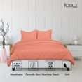 thumbnail image 3 of ROYALE Coral Duvet Cover King Size - Washed Duvet Cover Set, 3 Piece Double Brushed Duvet Covers with Button Closure - 1 Duvet Cover 104x90 inches and 2 Pillow Shams - Comforter Cover, 3 of 8