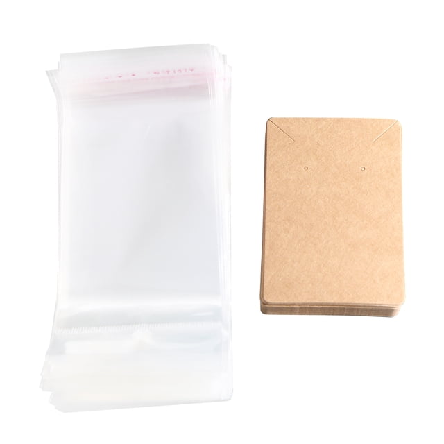 150 Sets Necklace Display Cards Earring Holder Cards with Bags for Jewelry Display (Display Cards and Bags for Each 150pcs)